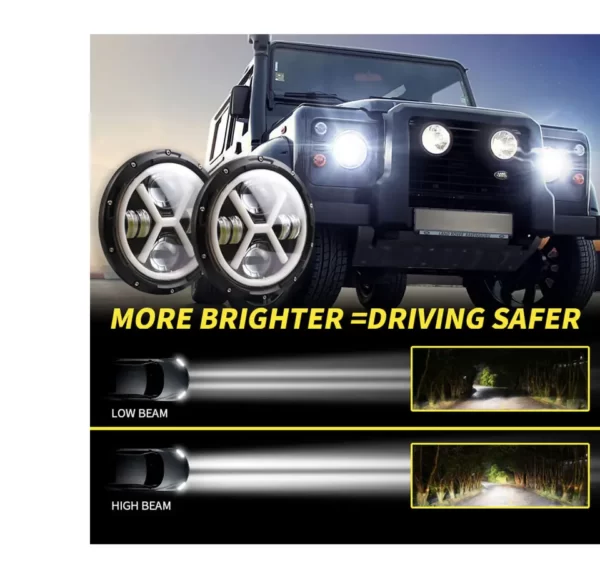 Focos LED X Aro 7" H4 para Chevrolet, Ford, Jeep, Vw, Toyota, etc. - Imagen 6