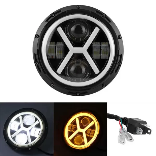 Focos LED X Aro 7" H4 para Chevrolet, Ford, Jeep, Vw, Toyota, etc. - Imagen 2