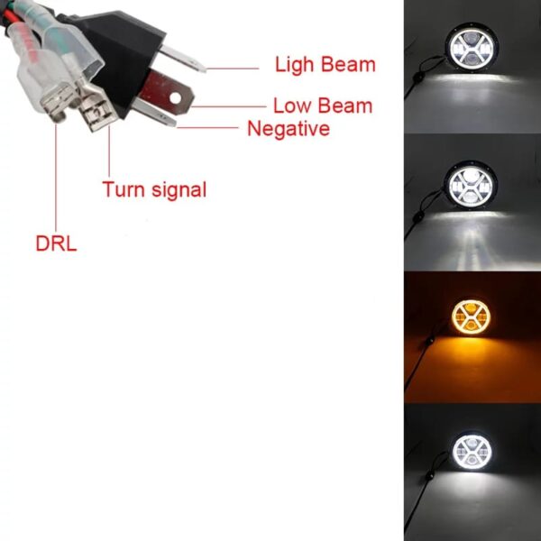 Focos LED X Aro 7" H4 para Chevrolet, Ford, Jeep, Vw, Toyota, etc. - Imagen 5