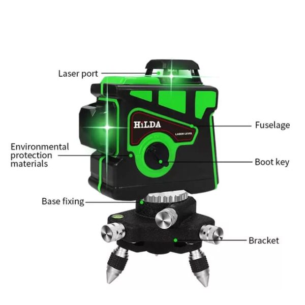 Nivel Laser Verde 360° 12 Líneas Vertical Y Horizontal 3d - Imagen 4