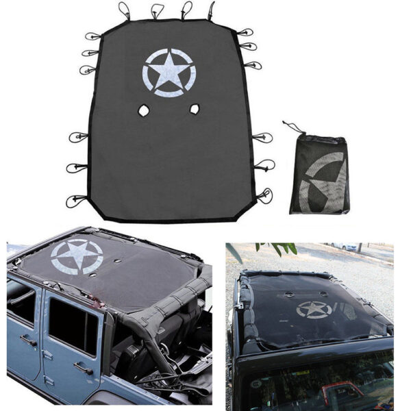 Malla Parasol cubierta superior de protección UV para Jeep Wrangler JK 4 puertas