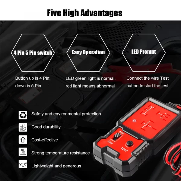 Tester Relay Probador De Alternador Batería Diagnostico 12v - Imagen 4