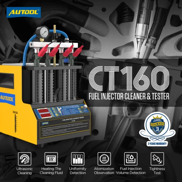 Tester Probador de Inyectores y Limpiador Ultrasonidos Autool (4 cilindros) CT160 - Imagen 8