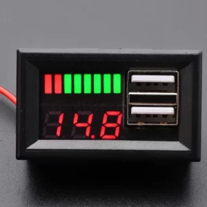 Medidor Voltaje Batería De Automóvil 12v + 2 Puertos Usb