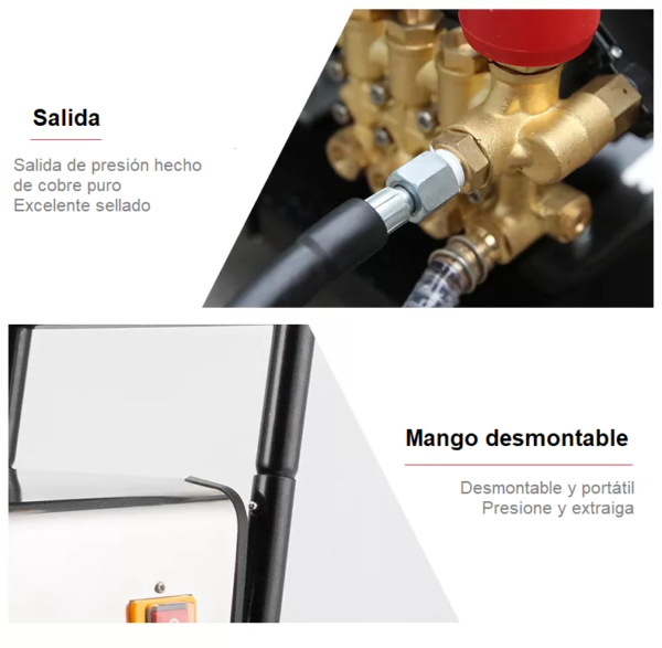Hidrolavadora eléctrica industrial de alta presión 2000W 3700 PSI - Imagen 5