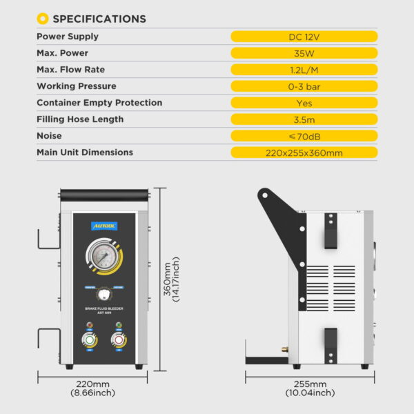 Purgador Cambiador De Aceite De Freno pulsante Automotriz universal Autool AST 609 - Imagen 7