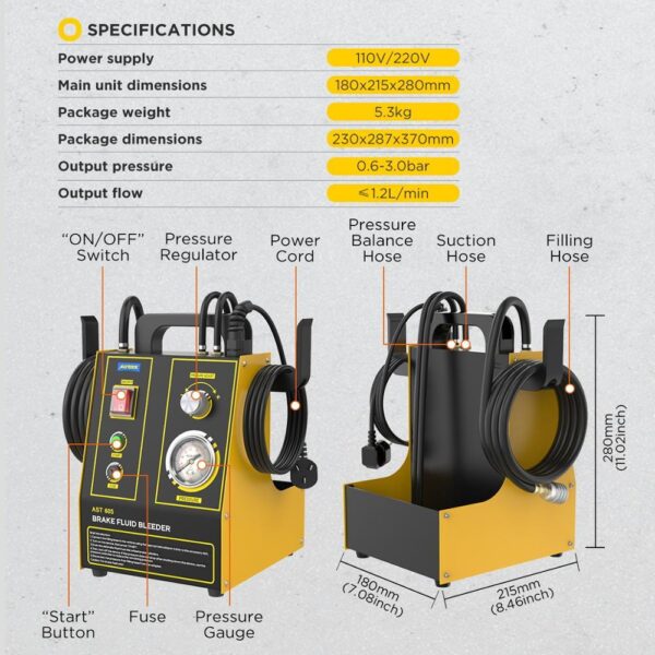 Purgador Cambiador De Aceite De Freno Automotriz universal Autool AST605 - Imagen 4