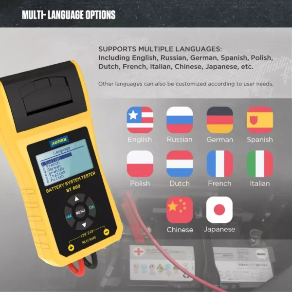 Probador carga de batería con impresora BT660 AUTOOL - Imagen 6