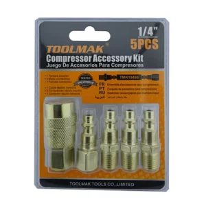 Kit Juego Accesorios Acoples Rápido P/ Compresor 5 Pcs TMK19486 TOOLMAK