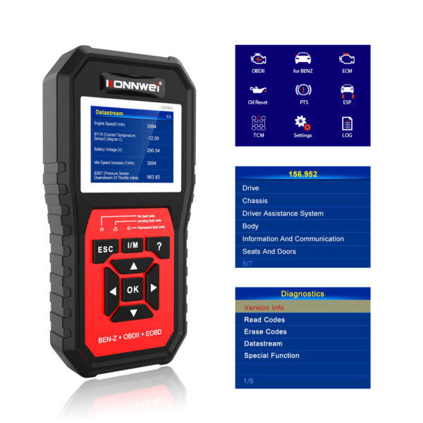 Scanner OBD2 Mercedes Benz Konnwei KW460 - Imagen 3