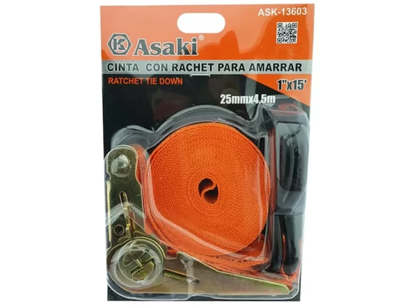 Eslinga Cinta Amarre con Ratchet 1" x 15' ASAKI ASK13603