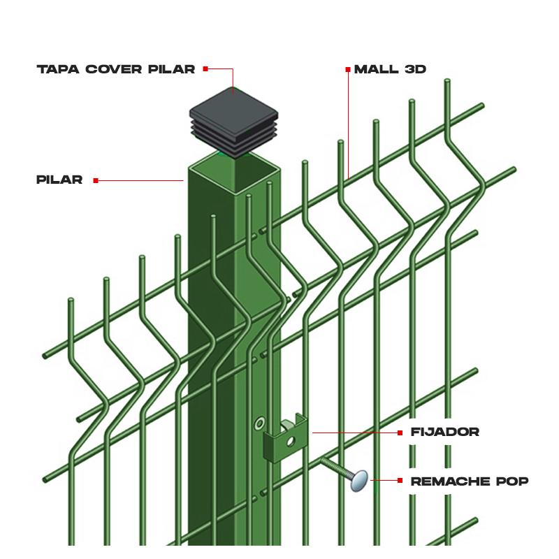 Pilares De Acero Para Malla Rejas 60mm X 60mm, Alto X 2,40m