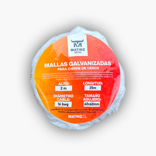 Mallas Galvanizadas para Cierre de 2m x 25m Rollo - Imagen 2