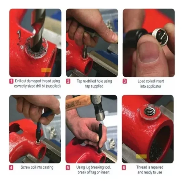 Kit 131 Insertos Helicoil Reparación Hilos Dañados