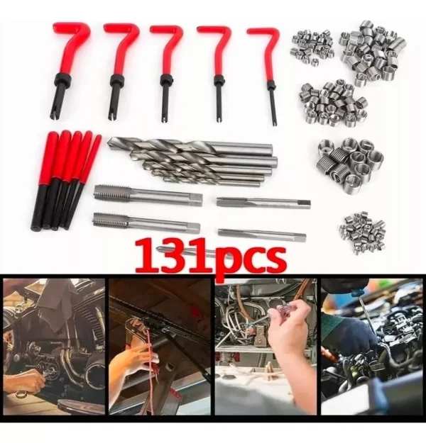 Kit 131 Insertos Helicoil Reparación Hilos Dañados