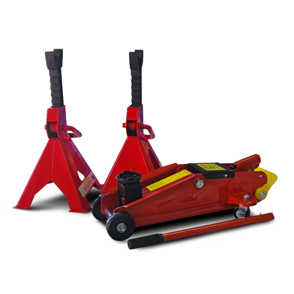 Kit Banquillo Caballete 3 Ton + Gata Hidráulica 2 Ton