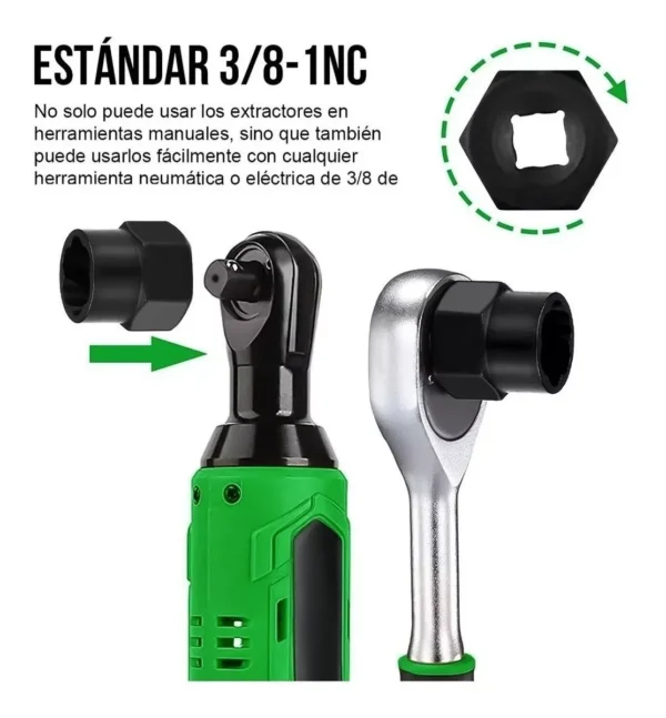 Set Dados Extractor de Pernos y Tuercas Rodadas 9mm a 19mm