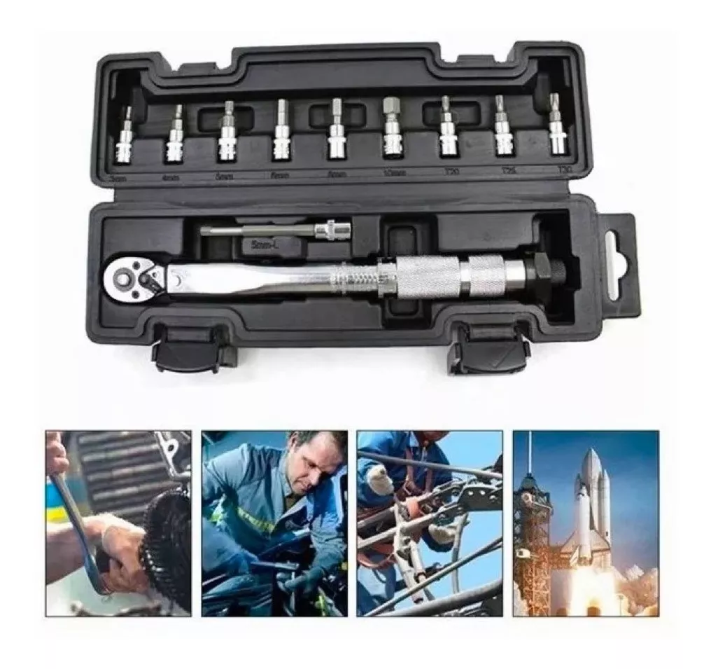 Llave De Torque Torquimetro 1/4 Pulgada 5 A 25mm -11 Piezas