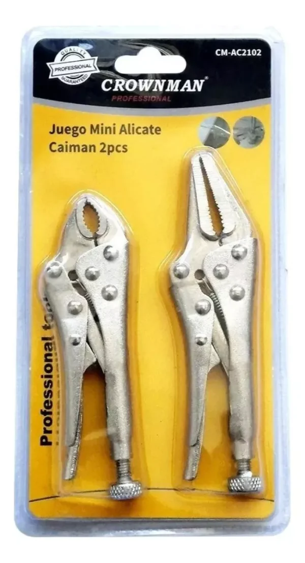 Pack Alicate Caiman Presion Sujeción De Presición Tipo Mini