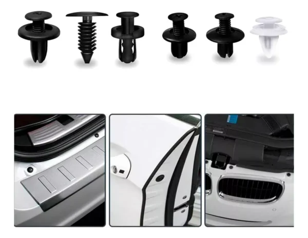 Set de Clips y Remaches Plásticos de Sujeción para Autos