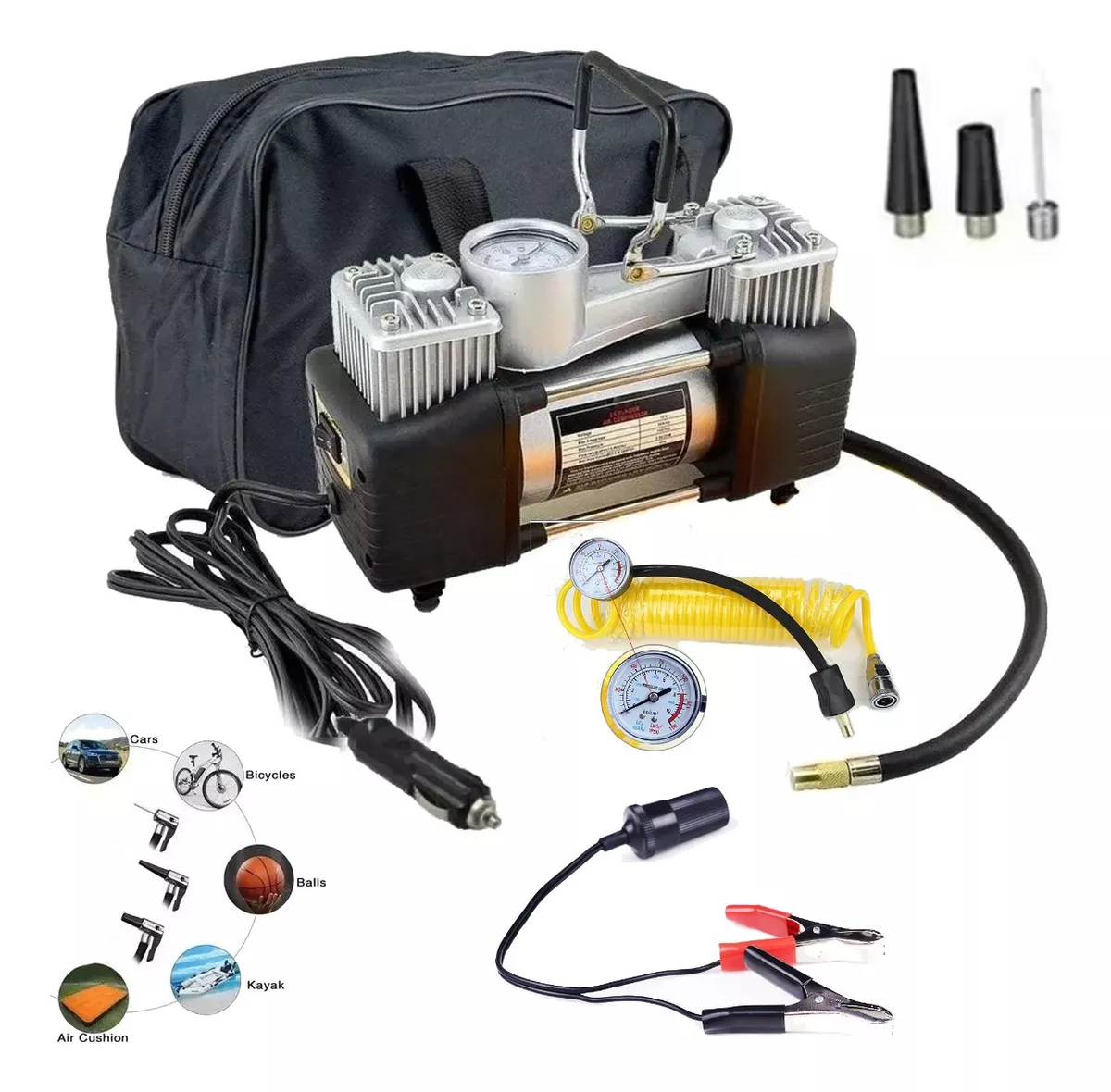Compresor De Aire Dc 12v Inflador De Neumáticos Multifunción