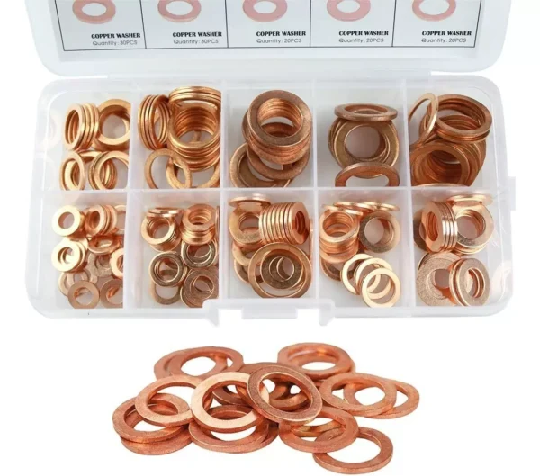 Juego de Juntas Planas de Cobre para Sellado 200 Pcs