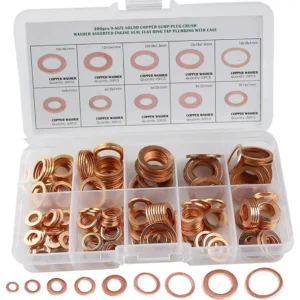 Juego de Juntas Planas de Cobre para Sellado 200 Pcs