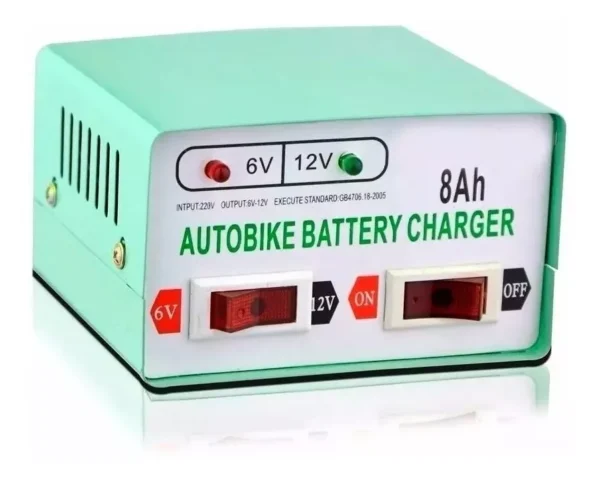 Cargador de Bateria para Autos y Motos 12v / 6v - 8ah