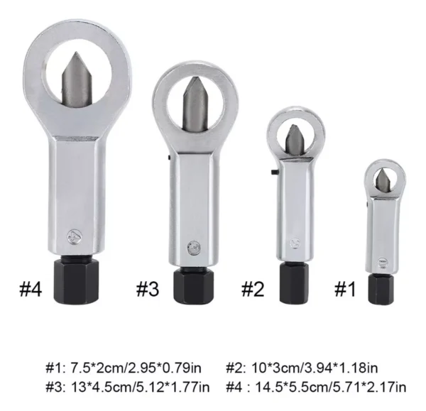 Set Extractor Cortador De Tuercas Dañadas Oxidadas 4 Piezas