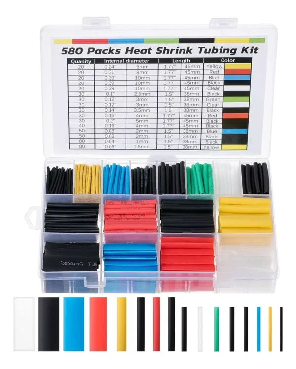 Kit Tubos Termoretractil Mixtos 580 Piezas