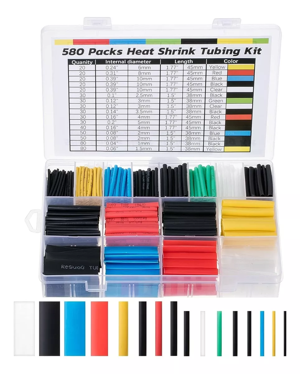Kit Tubos Termoretractil Mixtos 580 Piezas