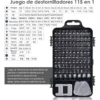 Kit Juego de destornilladores 115 en 1