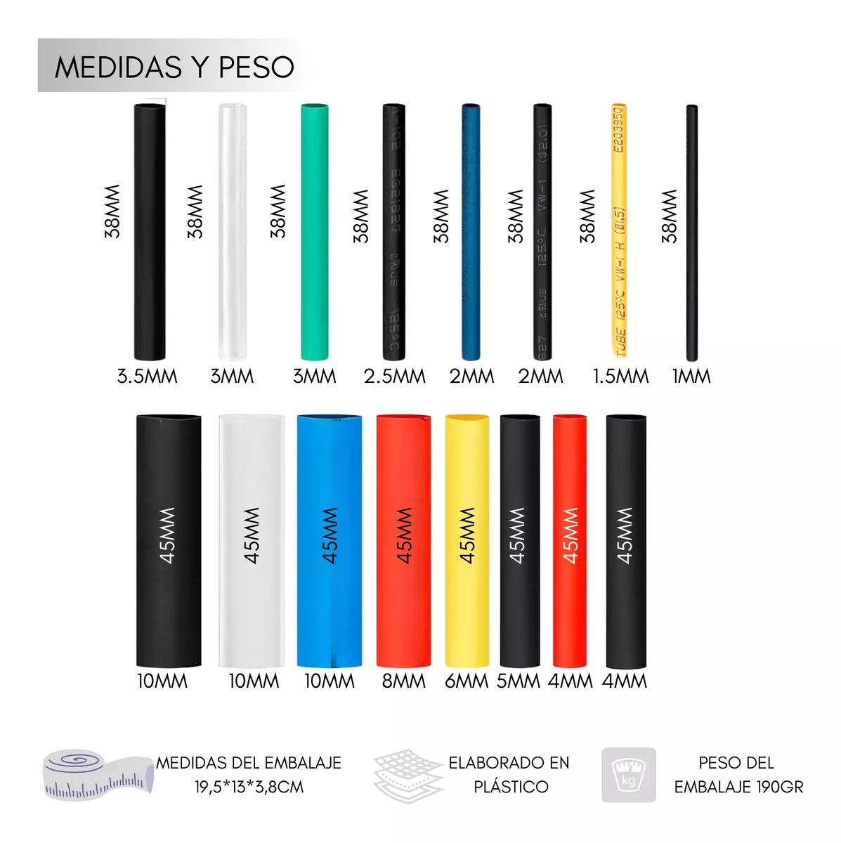 Kit Tubos Termoretractil Mixtos 580 Piezas