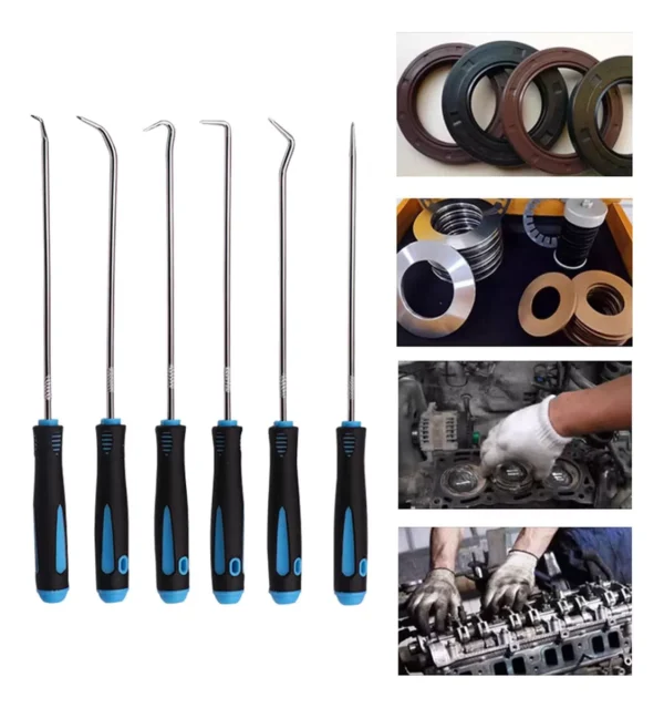 Kit Ganchos de Precisión Extracción Sellos de Aceite 6 Pcs