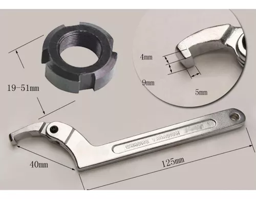 Llave Gancho 51-121mm 2-4 3/4"