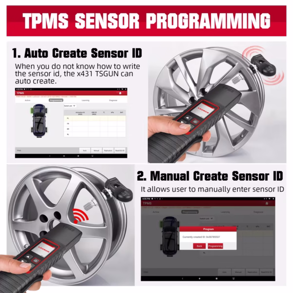 LAUNCH X431 TSGUN-Herramienta Profesional TPMS para Diagnóstico de Presión de Neumáticos - Imagen 6