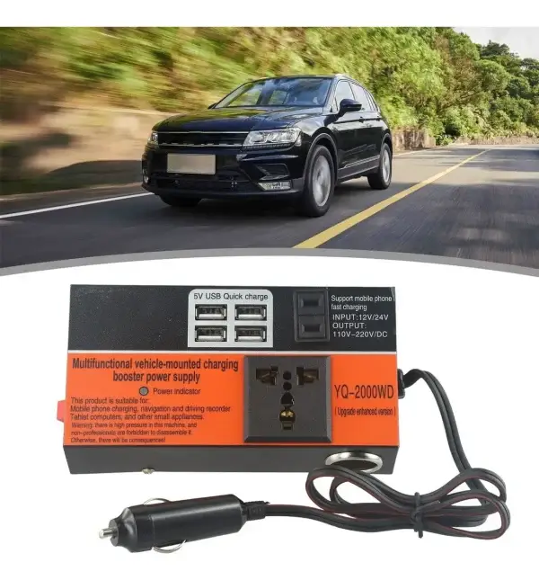 Inversor de Voltaje Bisutime BS-5209 2000W – 12V a 220V CA