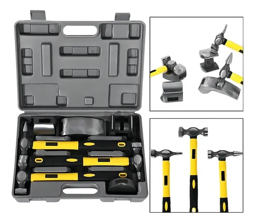 Kit Desabollador Martillo Set 7 Piezas Reparación Carrocería