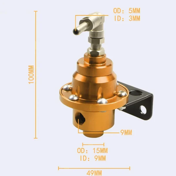 Regulador de Presión de Combustible Ajustable con Manómetro Universal