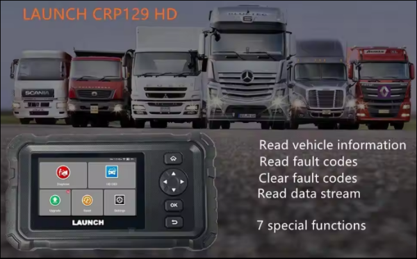 Scanner Profesional LAUNCH CRP129 HD 2025 - Diagnóstico de Camiones y Buses Diésel - Imagen 8
