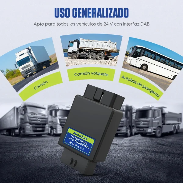 Convertidor Inversor de Voltaje para Scanner de Diagnóstico Pesado OBD 12V a 24V - Imagen 2
