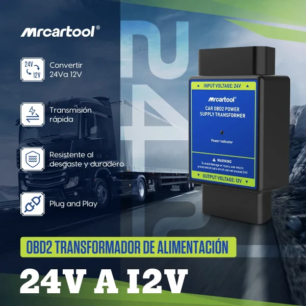 Convertidor Inversor de Voltaje para Scanner de Diagnóstico Pesado OBD 12V a 24V - Imagen 6