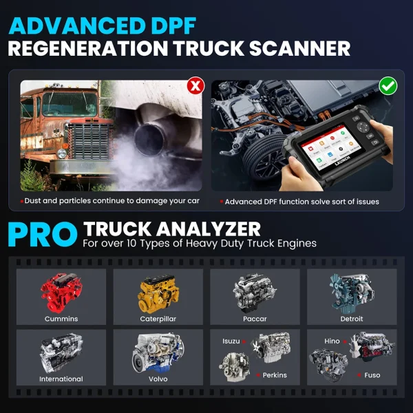Scanner Profesional LAUNCH CRP129 HD 2025 - Diagnóstico de Camiones y Buses Diésel - Imagen 7