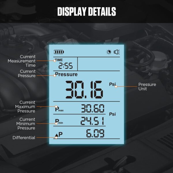 AUTOOL PT620 – Medidor Digital de Presión de Aceite para Motores a Gasolina - Imagen 4