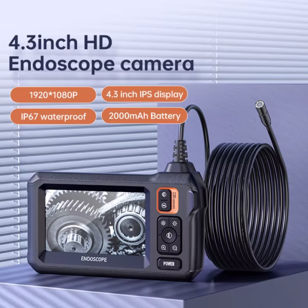 Cámara Endoscópica Boroscopio 4,3" 1080P IP67 con Luz LED y Cable Rígido para Inspección - Imagen 8