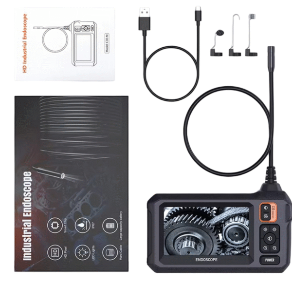 Cámara Endoscópica Boroscopio 4,3" 1080P IP67 con Luz LED y Cable Rígido para Inspección