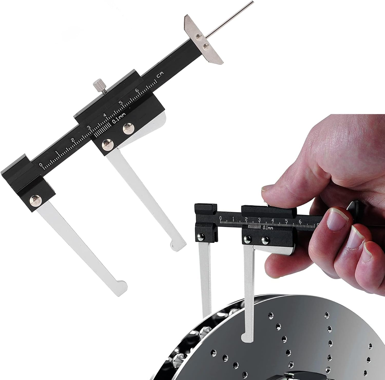 Calibrador de disco de freno 0–56 mm con medidor de profundidad de neumáticos | Herramienta profesional - Imagen 3