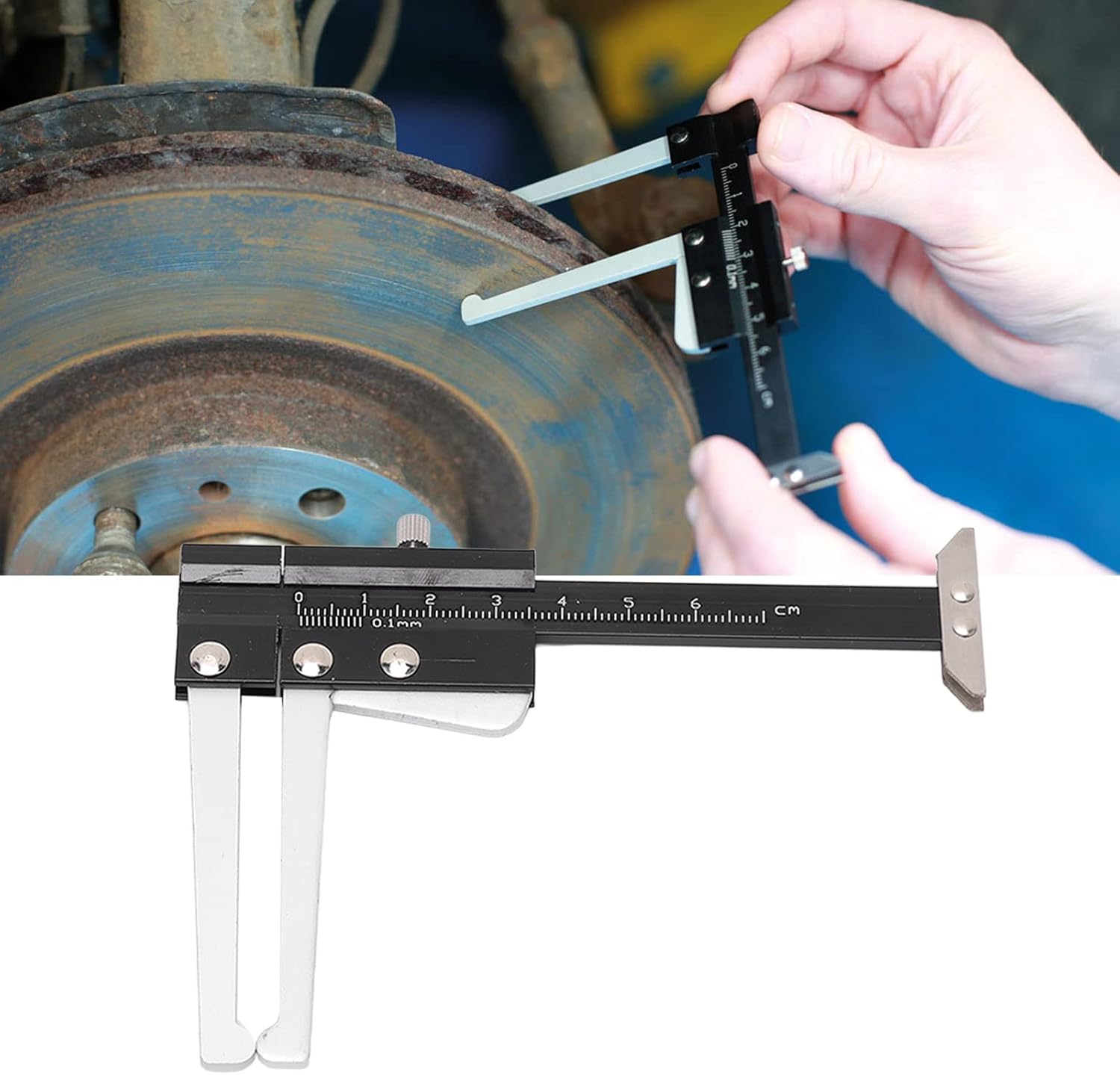 Calibrador de disco de freno 0–56 mm con medidor de profundidad de neumáticos | Herramienta profesional - Imagen 4