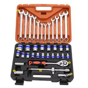 Juego Combinado de Llaves y Dados 37 Piezas – Alta Calidad