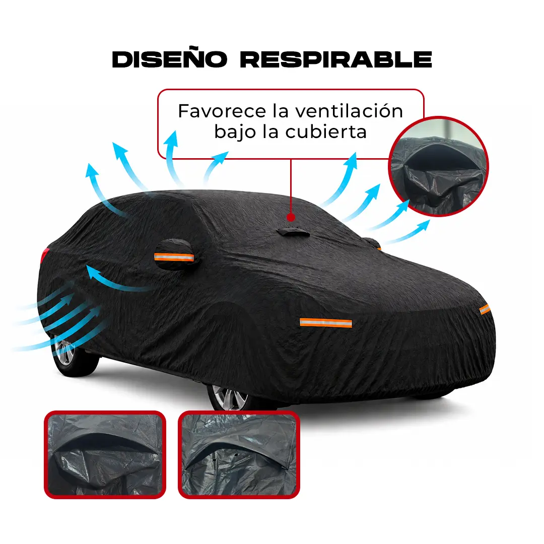 Carpa Full Protección Impermeable Premium Para Autos Sedan - Imagen 4
